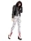 Legging bianco con ragni neri donna