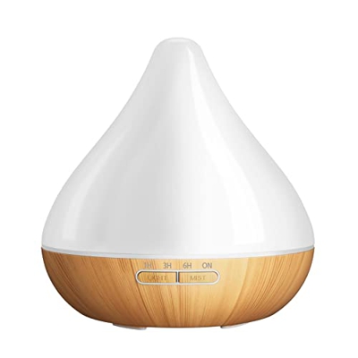 GX Diffusore Diffusore di Aroma per Oli Essenziali, Umidificatore ad Ultrasuoni da 300 ml, 14 Luci LED Colorate, Funzione di Temporizzazione, Senza BP