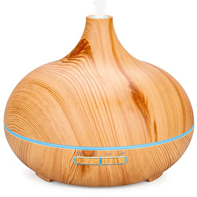 Aidodo Diffusore di Oli Essenziali 500ML Umidificatore Diffusore di Aromi,Ultrasuoni Vaporizzatore 7 Colori LED, Purificatore aria, Diffusore essenze,