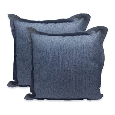 Casaviva ® Set 2 cuscini Completi di Imbottitura in Misto Cotone Riciclato Effetto Canapa Idrorepellenti Made in Italy Interni ed Esterni Sfoderabili