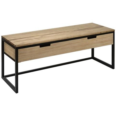 Mobiletto Da Tv Icub3 Con Cassetto Stile Industriale 40x120x45cm Nero