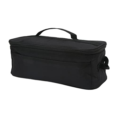 Dechoga Borsa da Campeggio, Borsa per stoviglie con Doppia Cerniera di Grande capacità con Manico per Esterni Circa 218 g(Nero)