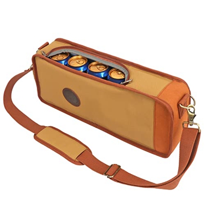 TOURBON - Borsa termica da golf in tela, 6 lattine per birra, con tracolla imbottita
