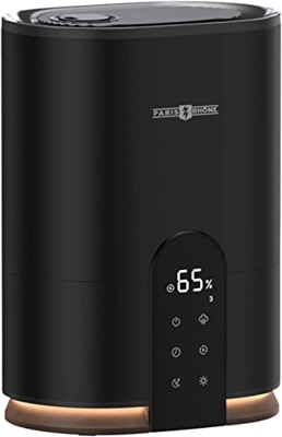 Top-Fill Umidificatore Ambiente oli essenziali, nebbia fredda 4L ultrasonica silenziosa 28dB con igrostato, vassoio olio essenziale, 30 ore, timer 12 