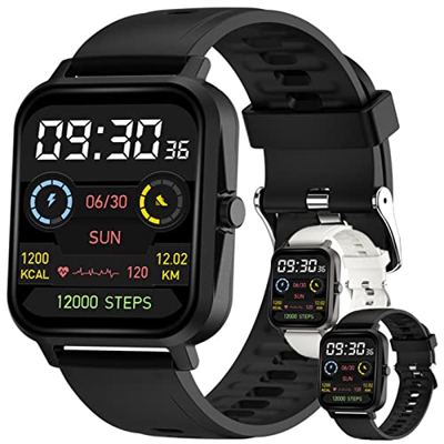 Smartwatch per Gli Uomo,Fitness Tracker con Chiamata di Risposta Bluetooth Temperatura Corporea Frequenza Cardiaca Pressione Sanguigna Ossigeno Monito