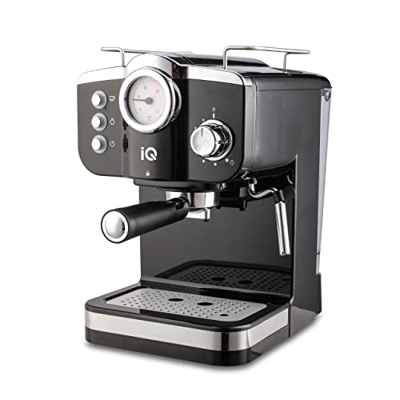 iQ Smart - Macchina da caffè espresso, compatibile con capsule Nespresso, 20 bar, con caffè macinato, cialde di caffè, elegante design retrò e facile 