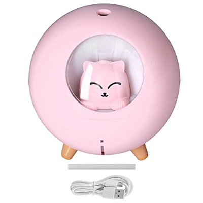 Mini Umidificatore, Umidificatore d'Aria per Diffusore per Auto da 220 ML Umidificatori per Nebbia Fredda USB Belli per Uffici Camere da Letto(Rosa)