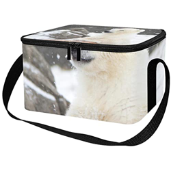Borsa da pranzo isolata Donne Box per le donne uomini, Animal Polar Bear Winter Snow precio
