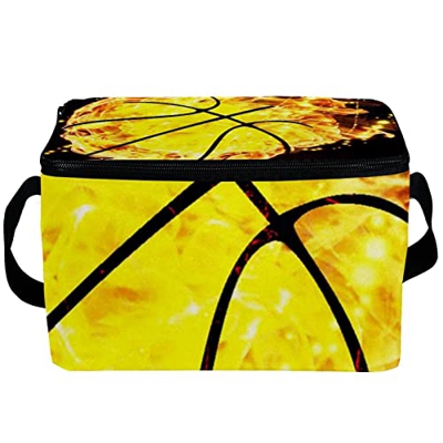 Borsa da pranzo isolata Donne Box per le donne uomini, Flame Sport Basketball
