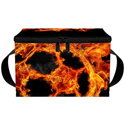 Borsa da pranzo isolata Donne Box per le donne uomini, Fire Flame Football Sport Art