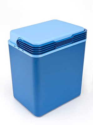 aro Frigorifero termico rigido e portatile, per campeggio, spiaggia, 30 x 40 x 45 cm, capacità: 32 L (6 bottiglie da 2 L), blu