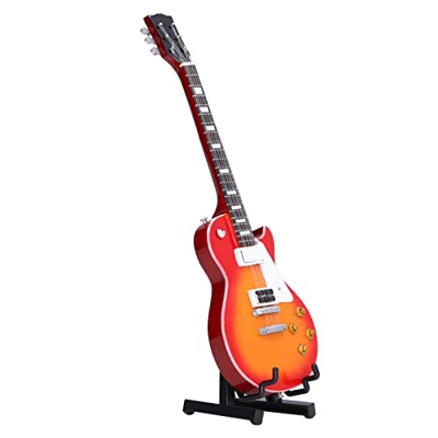 VGEBY Modello di Chitarra, Modello di Chitarra in Miniatura Mini Chitarra Elettrica in Legno Modello di Strumento Musicale con Supporto per la Decoraz