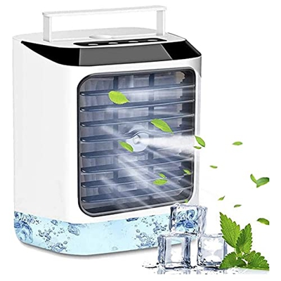 Whisverse Dispositivo di raffreddamento evaporativo portatile, mini condizionatore USB, 4 in 1 piccolo umidificatore personale del dispositivo di raff
