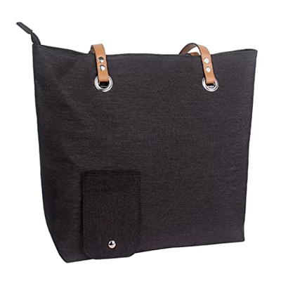 ZINHSQ Borsa Tote spaziosa, Tote Portatile - Custodia Riutilizzabile può Contenere 2 Bottiglie di (Color : Black)