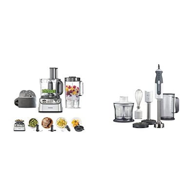 Kenwood FDM71.450SS MultiPro Express Weigh Robot da Cucina con 8 Accessori Dedicati, Argento & HDP404WH Mixer ad Immersione, Dotato di Tritatutto da 0
