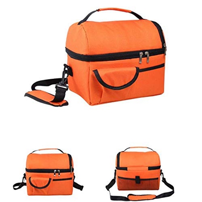 Zaino da Picnic all'aperto Set con Scomparto refrigerante Isolato Tracolla Regolabile per Campeggio all'aperto in Famiglia (Arancione)