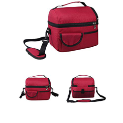 Zaino da Picnic all'aperto Set con Scomparto Termico Isolato Tracolla Regolabile per Campeggio all'aperto in Famiglia (Rosso Vino) características