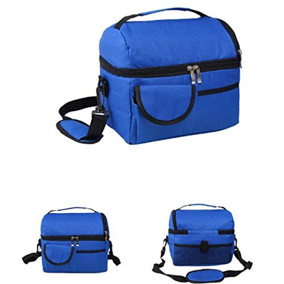 Zaino da Picnic all'aperto Set con Scomparto Termico Isolato Tracolla Regolabile per Campeggio all'aperto in Famiglia (Blu Scuro)