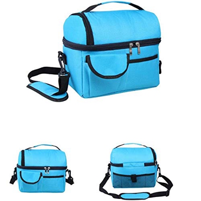 Zaino da Picnic all'aperto Set con Scomparto Termico Isolato Tracolla Regolabile per Campeggio all'aperto in Famiglia (Blu)