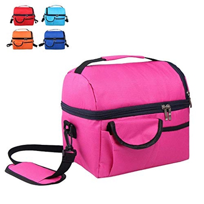 Zaino da Picnic all'aperto Set con Scomparto Termico Isolato Tracolla Regolabile per Campeggio all'aperto in Famiglia (Rosa)