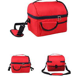 Zaino da Picnic all'aperto Set con Scomparto Termico Isolato Tracolla Regolabile per Campeggio all'aperto in Famiglia (Rosso) en oferta