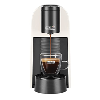 Caffitaly System - VOLTA S35 Macchina da Caffè Espresso per Capsule Originali R-Smart - Compatta, Veloce e Silenziosa, Poggia Tazze Regolabile, Bianco