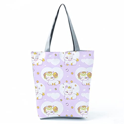 LIPUDADA 1 Pc Carino Unicorno Stampato Tote Bags Pieghevole Commuting Totes-hl0371 Unicorn Bag