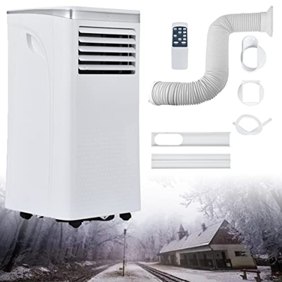 Condizionatore D'aria Mobile 4 in 1 Con Tubo Di Scarico (5 Modalità, Fino a 100 M² Di Dimensione Della Stanza, Capacità Di Raffreddamento Di 12000 Btu