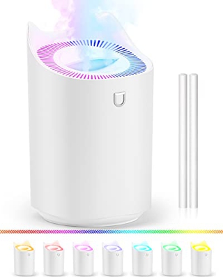 Sayapeiy Umidificatore USB 3L Ultra Silenzioso Air Humidifier con 7 Colori LED e 2 Aperture di Spruzzo, Riempimento Superiore, Auto Spegnimento, 28dB 