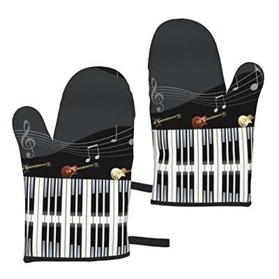 Modello di pianoforte della chitarra che cuoce il guanto del forno di due pezzi per isolamento e anti-scottatura