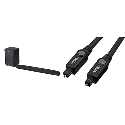TCL TS6110, Soundbar per TV con Subwoofer Wireless, Bluetooth), Nero, 240w & Amazon Basics - Cavo audio ottico digitale Toslink, 1,83 m