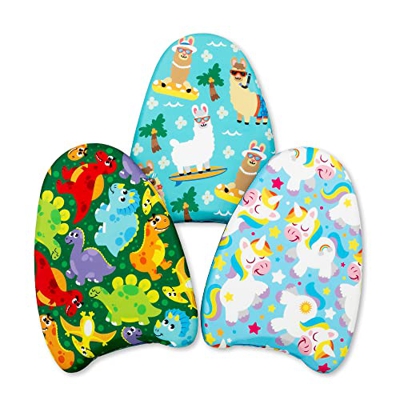 3 Tavoletta Nuoto per Bambini Dinosauro & Unicorno & Lama Tavola Mare Tavola da Surf Bambino, Imparare a Nuotare Aiuto per l'allenamento del nuoto, Gi