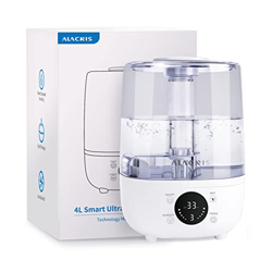 ALACRIS Umidificatore Ambiente 4L, Smart Top-Fill Umidificatore Ultrasuoni a Nebbia Fredda per Bambini/Piante Dura da 30H, Ultra Silenzioso, Auto Speg precio