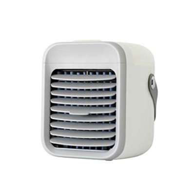 Portable Air Conditioner Fan with LED Light 300 Ml Water Tanks 3 Speeds Super Quiet USB Air Cooler for Home Office (Color : Black) (White)