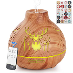 Geepen Diffusore di aromi 550 ml, diffusore di oli essenziali con 7 colori LED+adesivi gratuiti, diffusore di aromi, spegnimento automatico, umidifica características