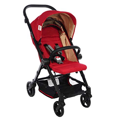 Passeggino piccolo pieghevole con tettuccio parasole e schienale regolabile (BIANCHI - Red)