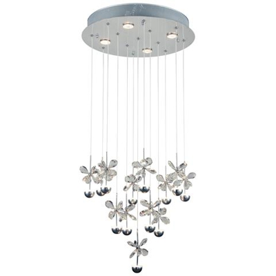 LED-BELEN-PL10 - Plafoniera led raffinata con decorazioni in cristallo dalla forma di farfalla 21 watt
