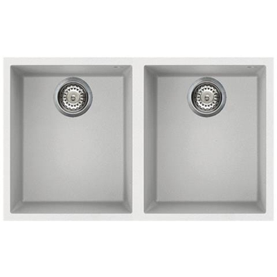 Doppia Vasca Sottotop VZUM3434B Dimensioni 34.3 x 39.5 cm Colore Bianco Serie Quadra