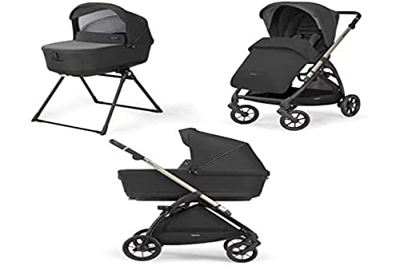 Inglesina AA52P0UPB, Passeggino marca inglese Modello System Duo Electa Upper Black, Taglia Unica