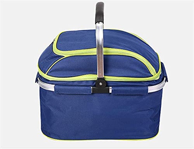 Cestino da Picnic, Cestino da Picnic All'Aperto Campeggio da Viaggio Portatile Pieghevole Coperto Isolamento Portatile 45 X 28 X 35 Cm