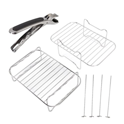 Griglia per Friggitrice Ad Aria Accessori per Friggitrice Ad Aria, Griglia per Spiedini in Acciaio Inossidabile Griglia per Friggitrice a Vapore con C precio