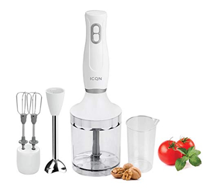 ICQN IQFP101202 - Frullatore a immersione in plastica, 600 ml, colore: Bianco