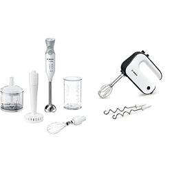 Bosch ErgoMixx Hand Blender Frullatore a Immersione Portatile, 600 W, 12 Velocità & Styline Sbattitore Elettrico, 450 W, 5 Velocità e Turbo precio