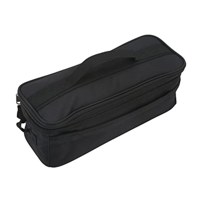 Pwshymi Borsa da tavola per esterni, con doppia cerniera, portatile, comoda maniglia per barbecue (nero)
