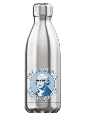 Generic Too Cool for British Rule Thug Life George Washington Bottiglia d'Acqua Termica isolata sottovuoto Argento