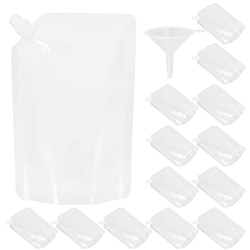 Operitacx 50pcs 420ml sacchetti trasparenti riutilizzabili per bevande con 5 imbti, sacchetti portatili stand up per bevande, sacchetti per succhi per precio