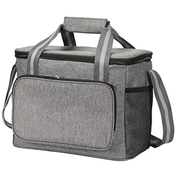 JUJNE Borsa da picnic isolata Borsa termica da spiaggia morbida a tenuta stagna leggera portatile per auto Cooler Tote per viaggi all'aperto grigio precio