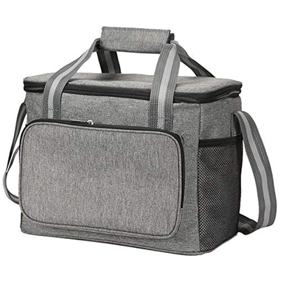 JUJNE Borsa da picnic isolata Borsa termica da spiaggia morbida a tenuta stagna leggera portatile per auto Cooler Tote per viaggi all'aperto grigio