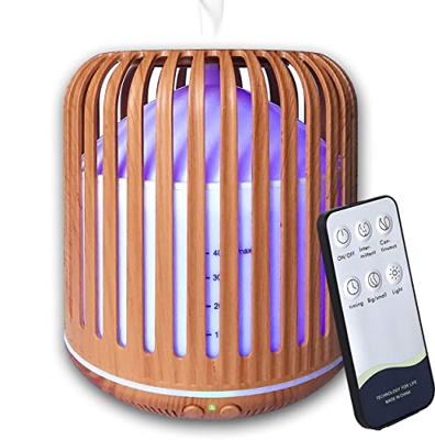 Hantoc Diffusore di Oli Essenziali 400ml, Umidificatore Ultrasuoni Diffusore di Aroma Diffusori Oli Profumati Nebulizzatore Silenzioso Automatico 7 Co