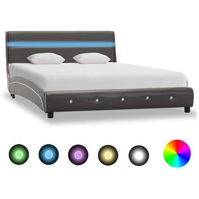 Giroletto Grigio Con Led In Similpelle 140x200 Cm